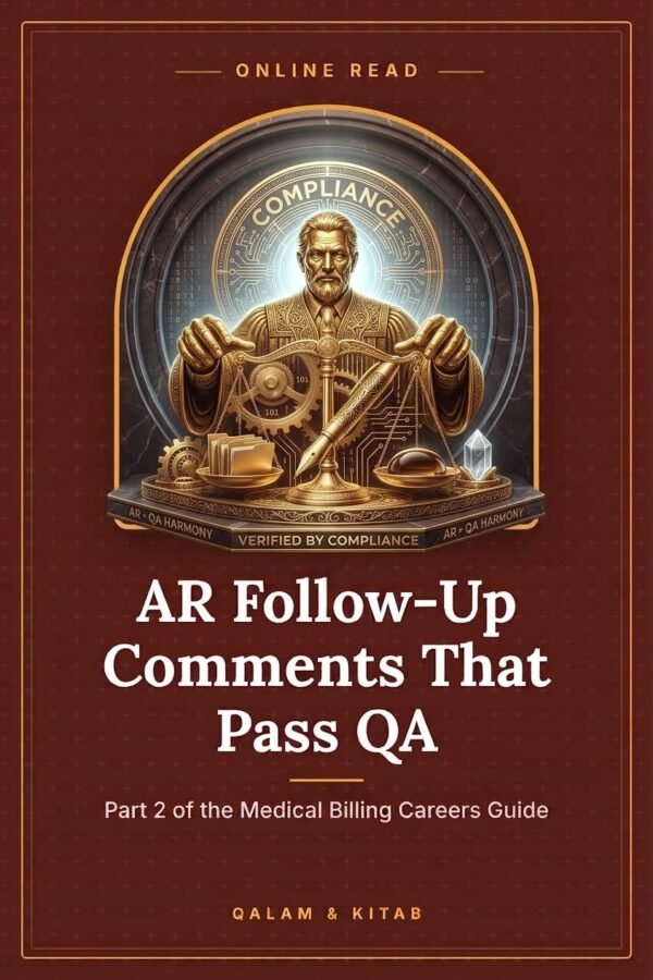 Cover of AR Follow-Up Comments That Pass QA: Part 2 of the Medical Billing Careers Guide for Pakistan